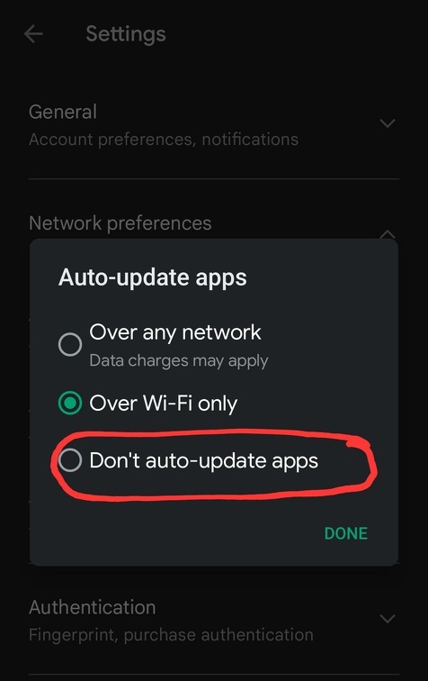Disable Auto-Updates  - Google Play Store