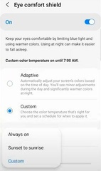 Samsung Galaxy S22 Cómo activar el filtro de luz azul