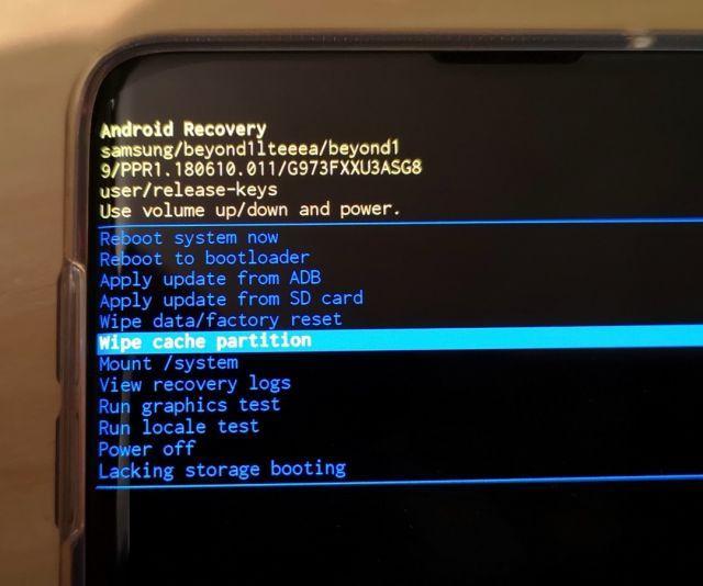 Samsung Galaxy Wipe Cache Partition