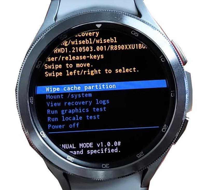 Samsung Galaxy Watch Wipe Cache Partition