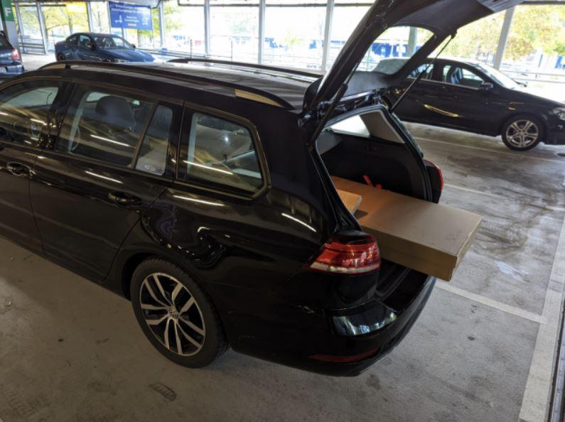 Loading IKEA PAx wardrobe in car